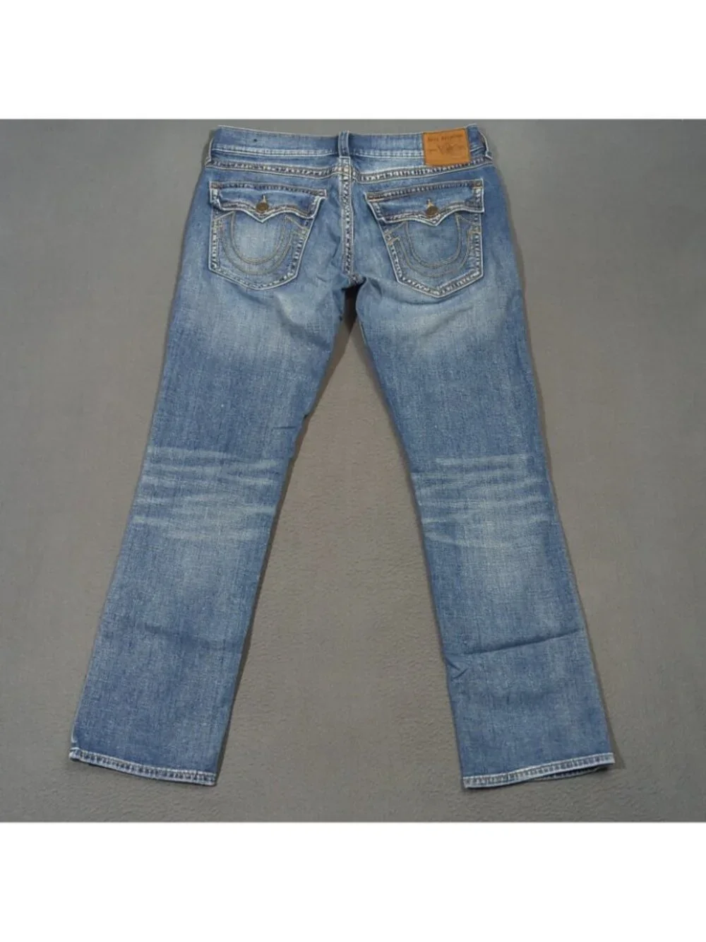 True Religion Jeans Men's 34x31 Blue Ricky Flap Pocket Relaxed Straight